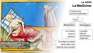 Manoscritto miniato con illustrati
due pazienti probabilmente
sofferenti di peste bubbonica
Teoria
 