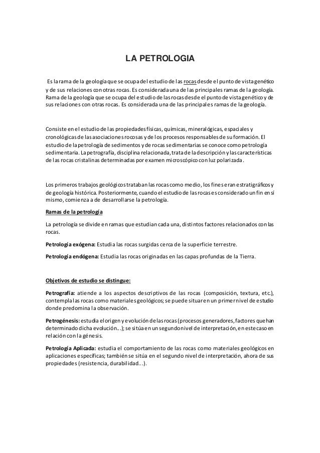 La petrologia