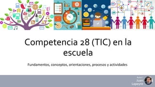 Competencia 28 (TIC) en la
escuela
Fundamentos, conceptos, orientaciones, procesos y actividades
Autor:
Juan
Lapeyre
 