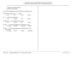 Learners Assessment for Primary Grades
___________________________________________________________________________________...