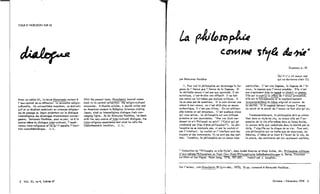 La philosophie comme style de vie