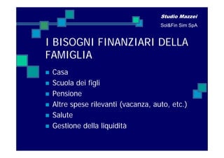 La Pianificazione Finanziaria Della Famiglia | PDF