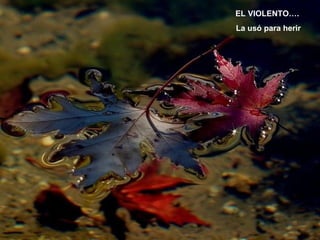 EL VIOLENTO….
La usó para herir

 