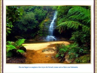 En ese lugar se ungían a los reyes de Israel, como así se hizo con Salomón.
 