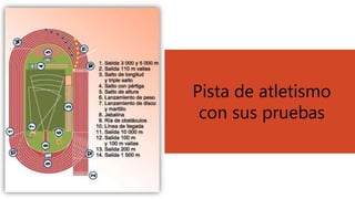 k
Pista de atletismo
con sus pruebas
 