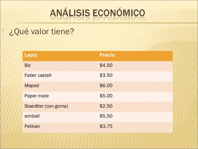 Resultado de imagen para analisis economico de un lapiz