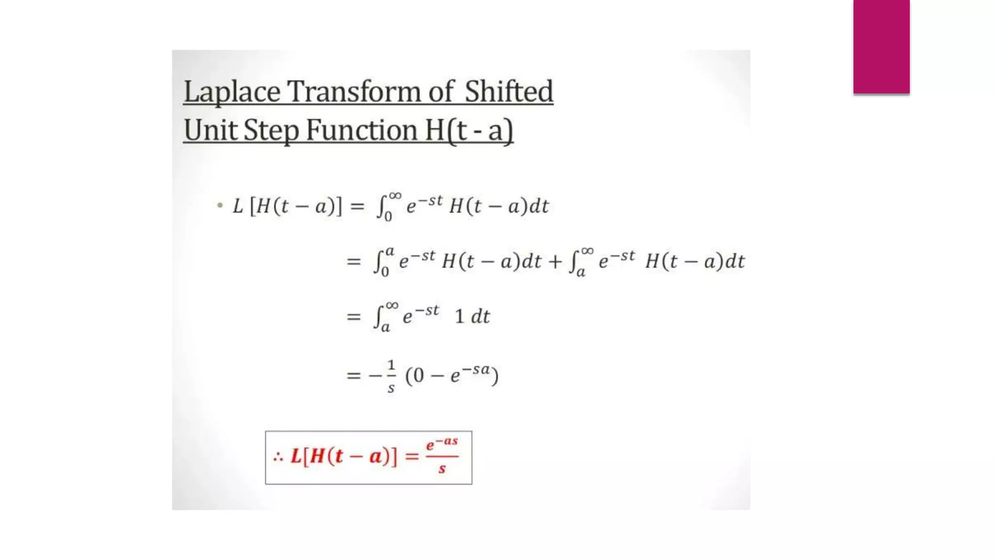 Laplace Transform Of Heaviside’s Unit Step Function.pptx | Physics ...
