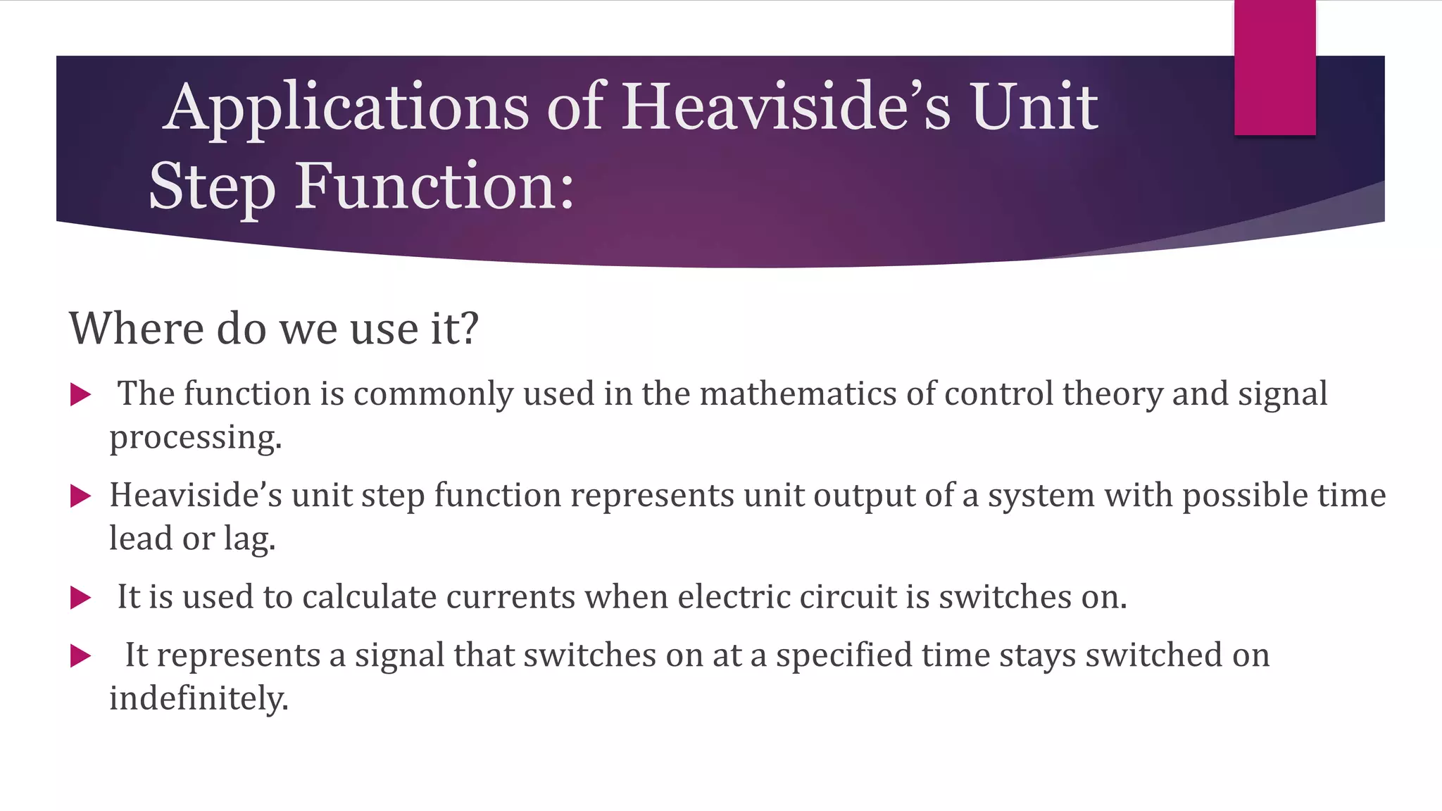 Laplace Transform Of Heaviside’s Unit Step Function.pptx | Physics ...