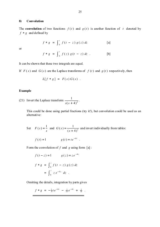 Laplace Transforms Laplace Transforms