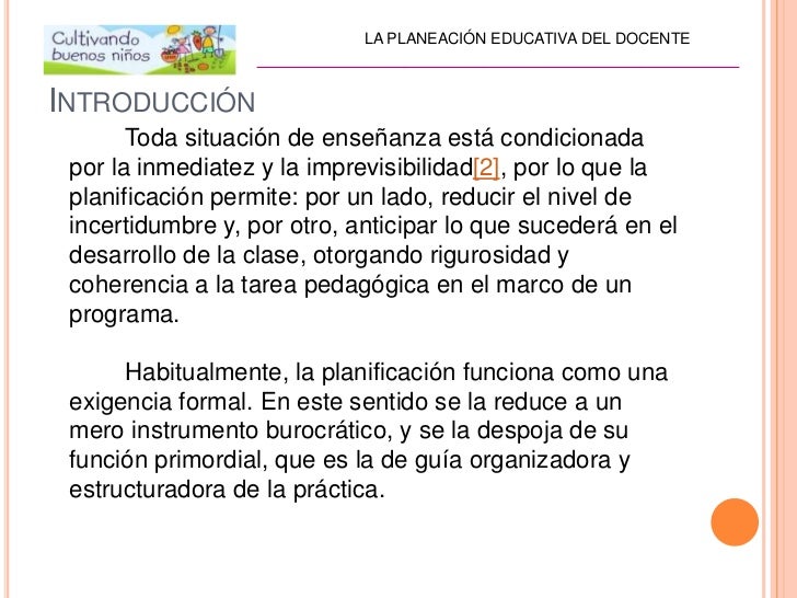 La Planificación De La Enseñanza Sus Principios Pdf Cómo