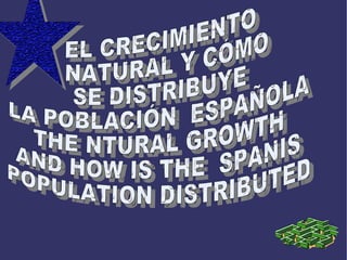 EL CRECIMIENTO NATURAL Y CÓMO  SE DISTRIBUYE  LA POBLACIÓN  ESPAÑOLA THE NTURAL GROWTH AND HOW IS THE  SPANIS  POPULATION DISTRIBUTED  EL CRECIMIENTO NATURAL Y CÓMO  SE DISTRIBUYE  LA POBLACIÓN  ESPAÑOLA THE N ATURAL GROWTH AND HOW IS THE  SPANIS  POPULATION DISTRIBUTED 