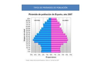 TIPOS DE PIRÁMIDES DE POBLACIÓN
 