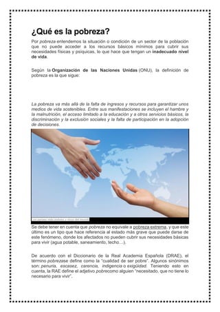 La pobreza mundial causas y consecuencias | PDF