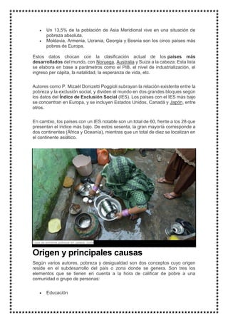 La pobreza mundial causas y consecuencias | PDF