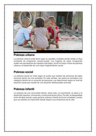 La pobreza mundial causas y consecuencias | PDF