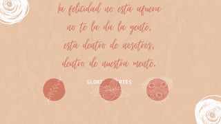La felicidad no está afuera
no te la da la gente,
está dentro de nosotros,
dentro de nuestra mente.
GLORIA FUERTES
Sensitive Intuitive Charismatic
 