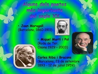 • Josep Carner i Puig-Oriol
                    (Barcelona, el 9 de febrer
                    de 1884 - Brussel·les, el 4...