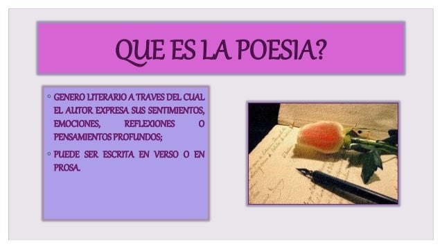 La poesia y sus elementos