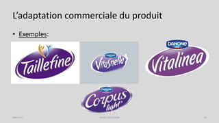 L’adaptation commerciale du produit
• Exemples:
Séance 5 Année 2015-2016 34
 
