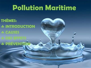 Pollution Maritime
THÈMES:
INTRODUCTION
CAUSES
DES EFFETS
PRÉVENTION
 