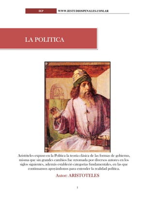 La Política Aristoteles www.iestudiospenales.com.ar
