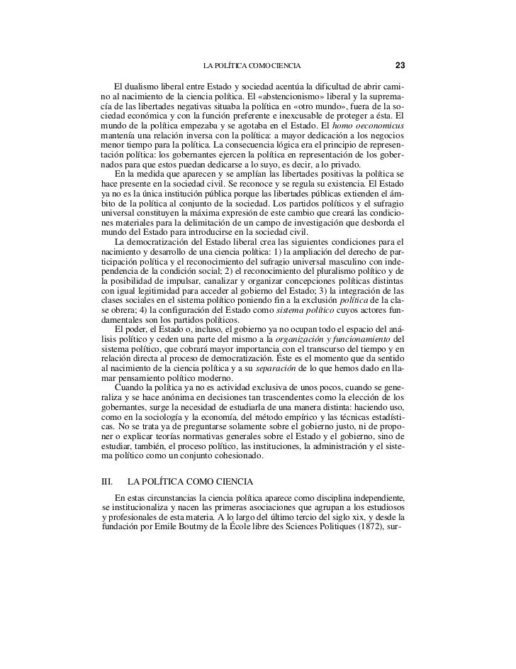 La política como ciencia miquel caminal badía (manual de