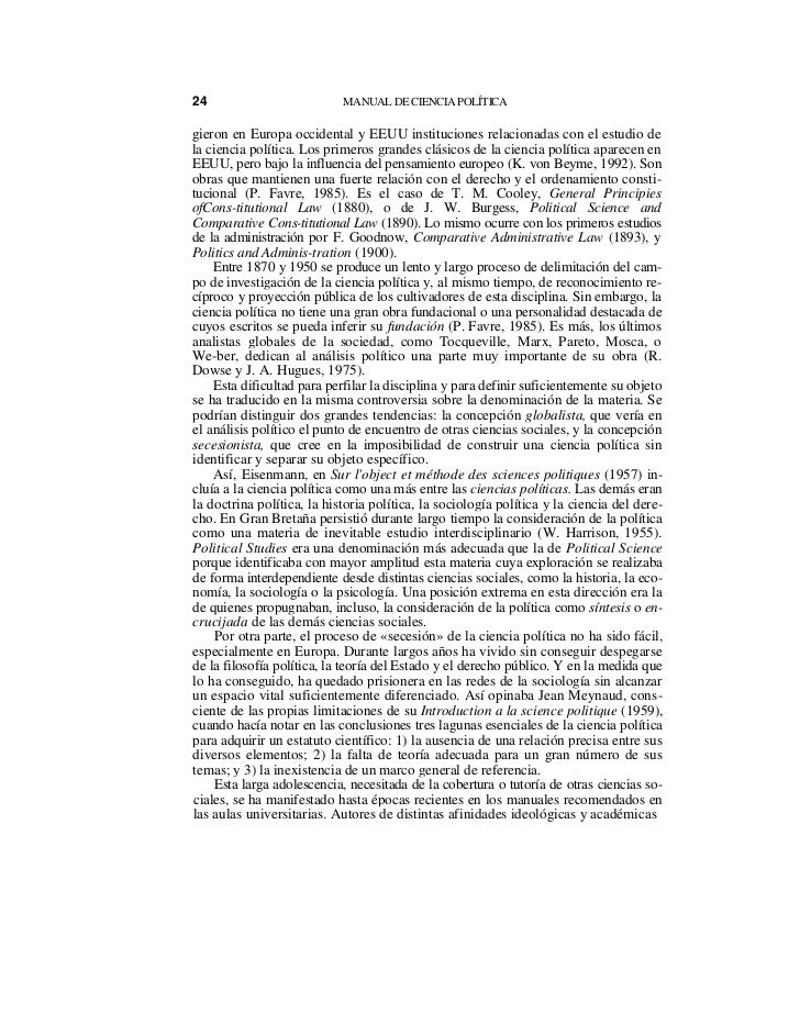 La política como ciencia miquel caminal badía (manual de