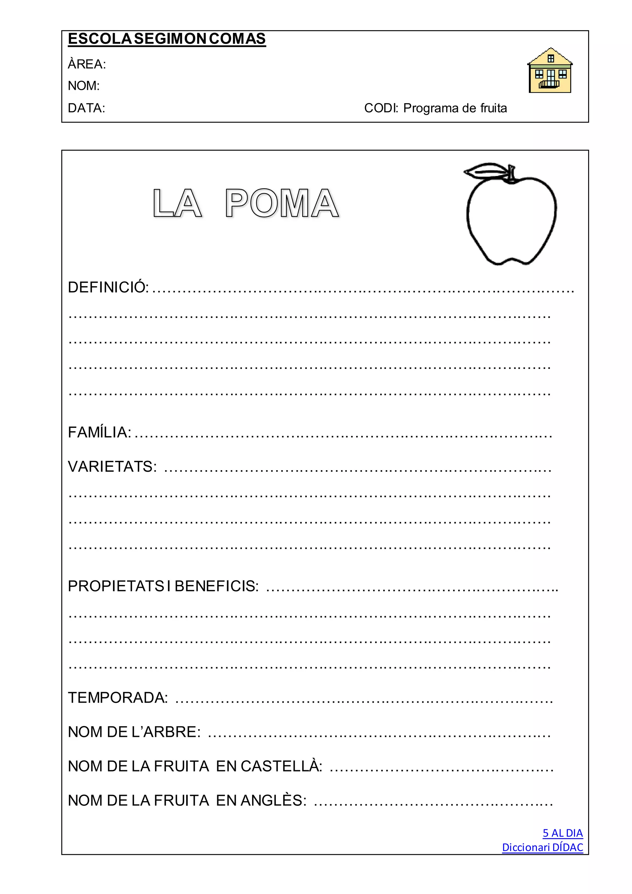 Programa de fruita a l'escola | DOCX