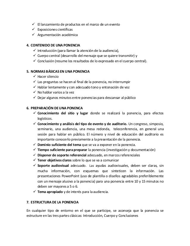 La ponencia