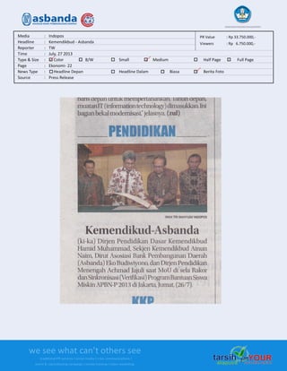 Media Clipping Asbanda 2013