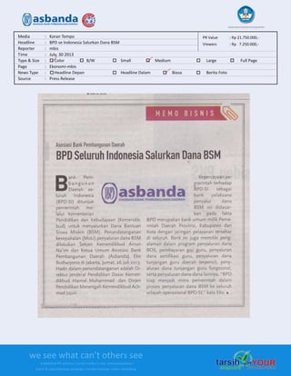 Media Clipping Asbanda 2013