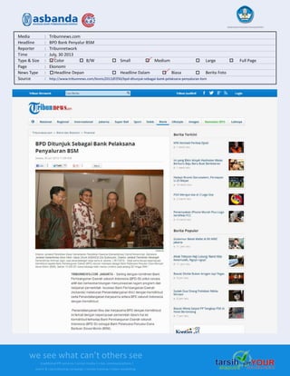 Media Clipping Asbanda 2013