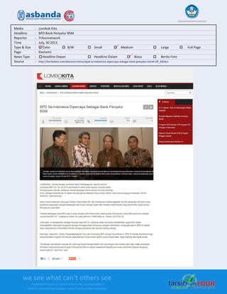 Media Clipping Asbanda 2013