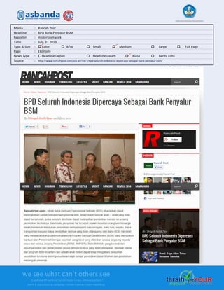 Media Clipping Asbanda 2013