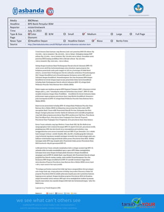 Media Clipping Asbanda 2013