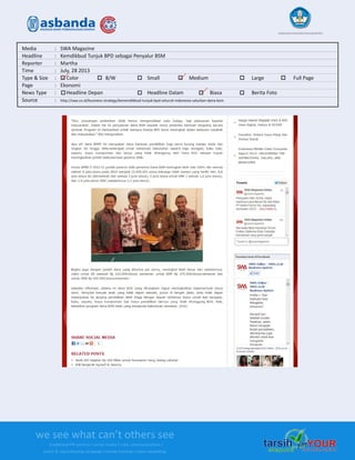 Media Clipping Asbanda 2013