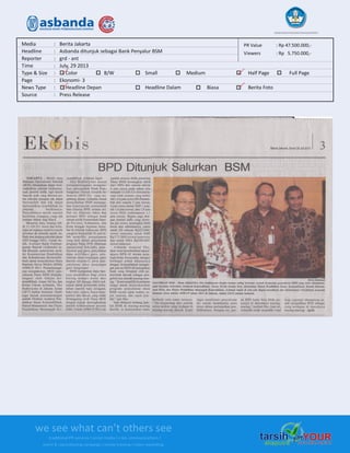 Media Clipping Asbanda 2013