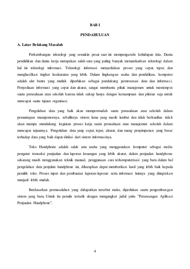 Laporan Aplikasi Penjualan Handphone Access
