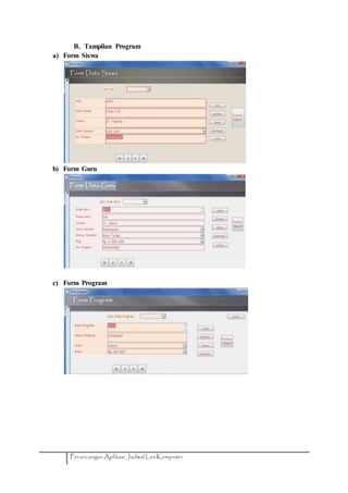 Laporan aplikasi perancangan database sederhana | DOCX