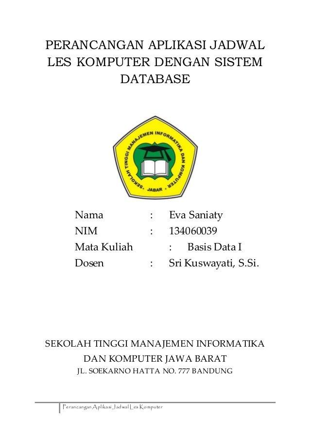 Laporan Aplikasi Perancangan Database Sederhana