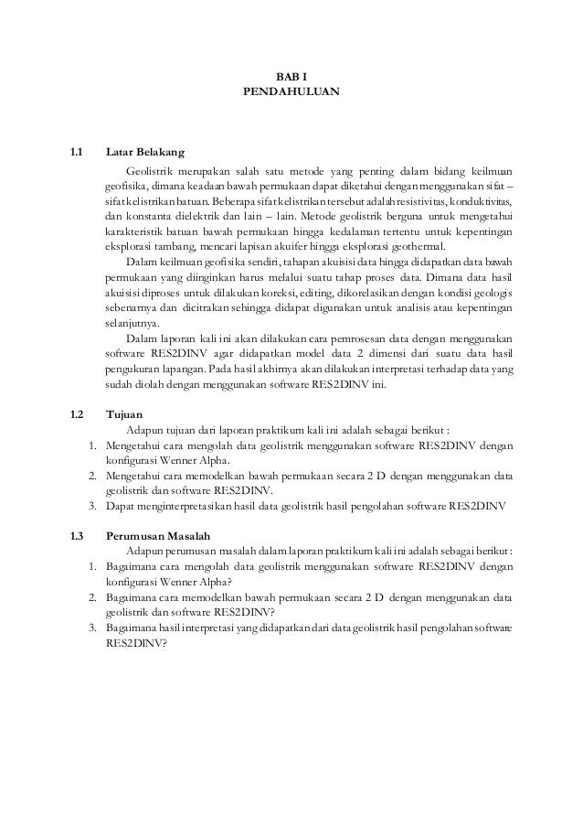 Pengolahan Data Resistivity Dengan Res2dinv