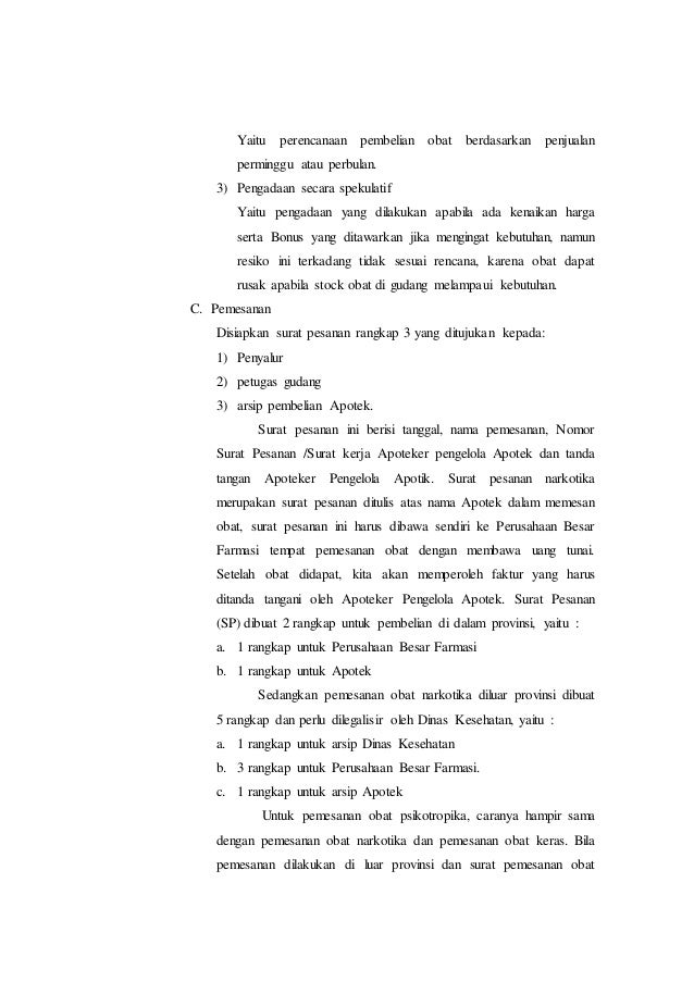 narkotika pesanan surat rangkap laporan magang