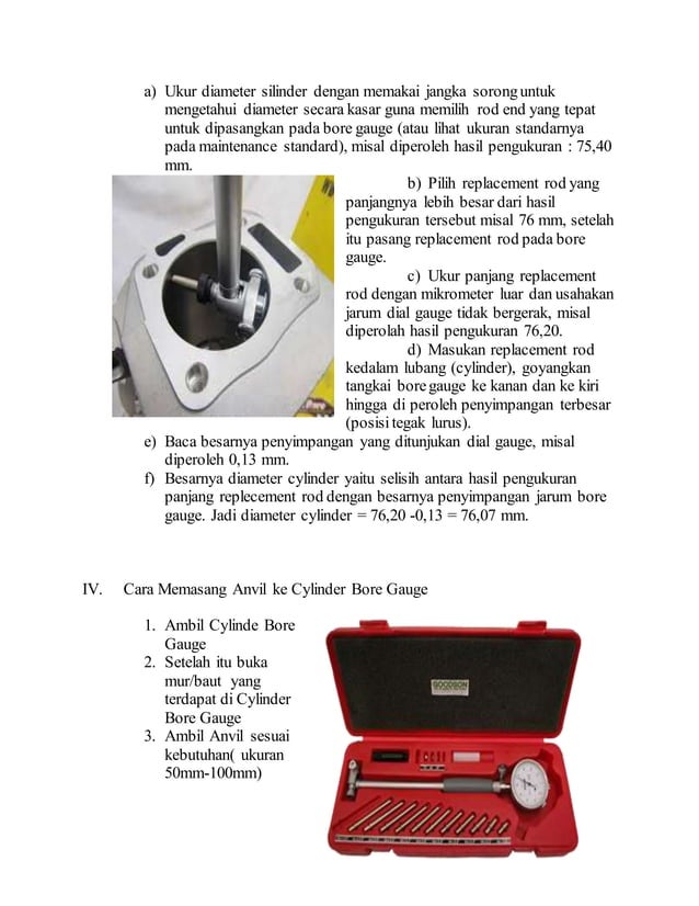 Laporan Cylinder Bore Gauge PDF