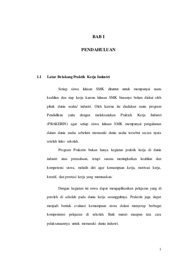 Laporan praktik kerja industri