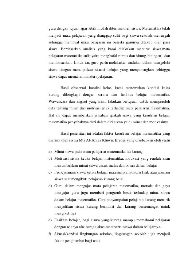 Laporan Observasi Praktikum Bimbingan Dan Konseling Belajar Mts Al Ik