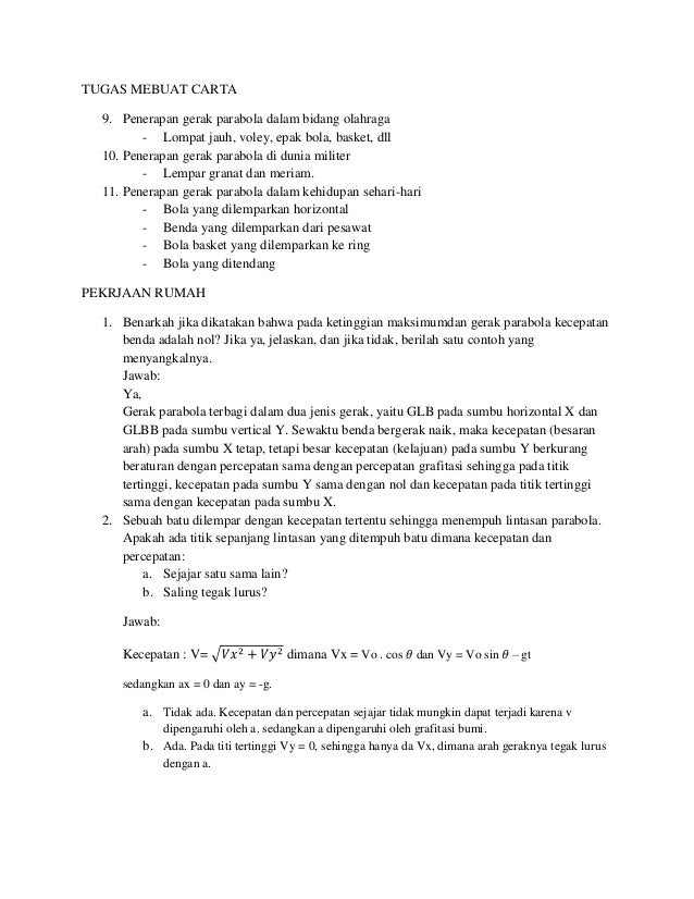 Laporan praktikum fisika - gerak parabola
