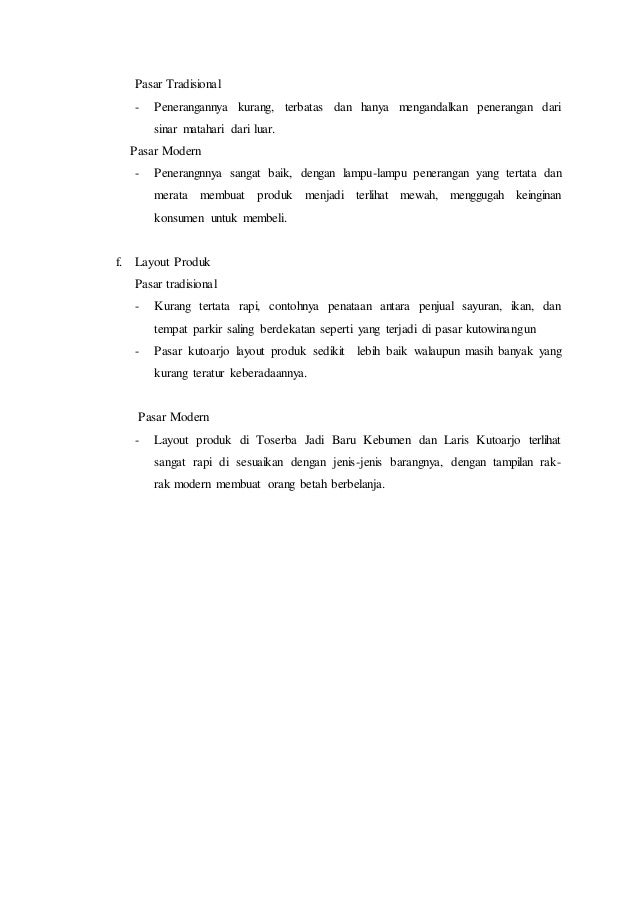 Laporan Observasi Pasar Tradisional Dan Pasar Modern