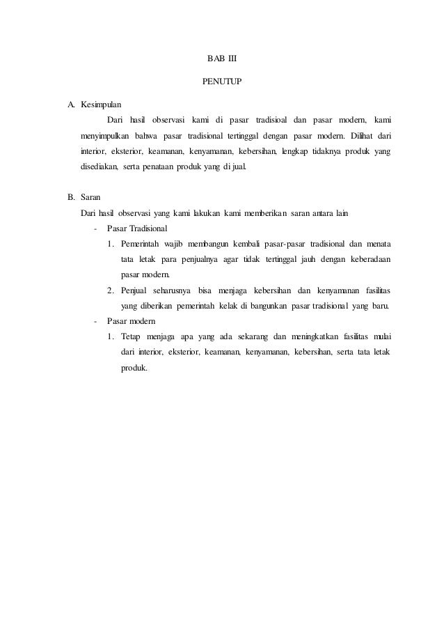 Laporan observasi pasar tradisional dan pasar modern Laporan observasi pasar tradisional dan pasar modern