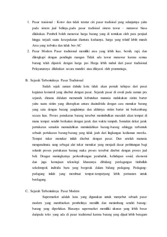 Laporan Observasi Pasar Tradisional Dan Pasar Modern