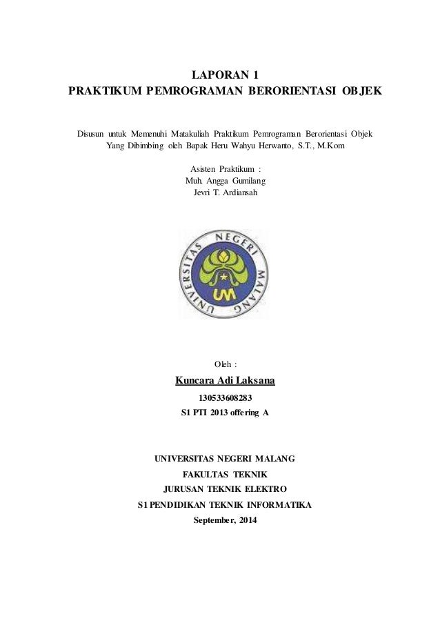 Laporan Modul 1 Praktikum Pemrograman Berbasis Objek
